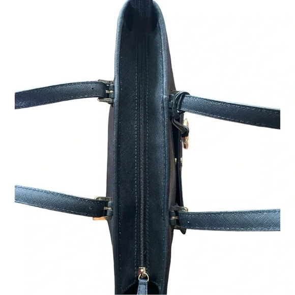 MICHAEL KORS BLACK LEATHER JET SET SNAP POCKET PURSE-CYBER MONDAY $49 - Picture 5 of 6